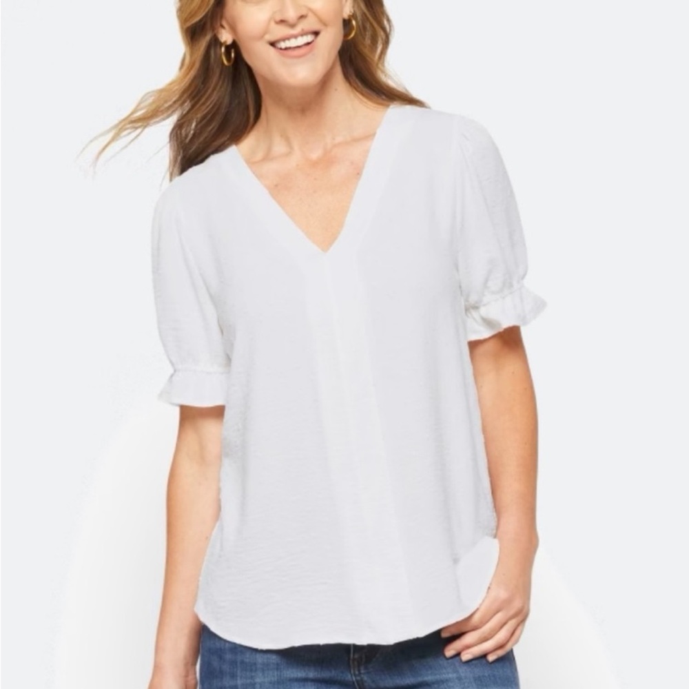 Beacon Camryn Clip Dot Top‎ White Size XXL Stitch Fix New With Tags